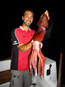 peche calamar rouge mer